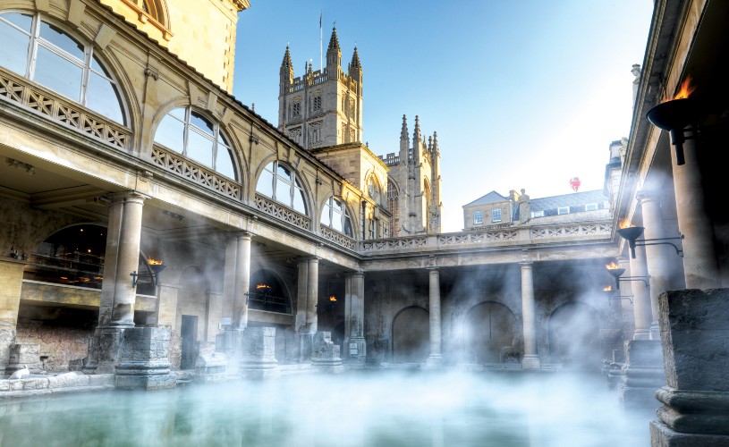 Steam over the Great Bath at the Roman Baths